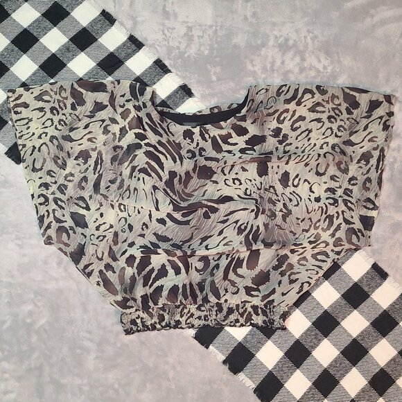 ❄️ M | Bizz Girl | Sheer Dolman Twofer Top - Picture 1 of 6